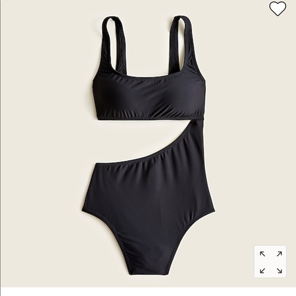 J. Crew Cutout one-piece swimsuit black size 6 VEUC SOLD OUT! - Picture 4 of 16